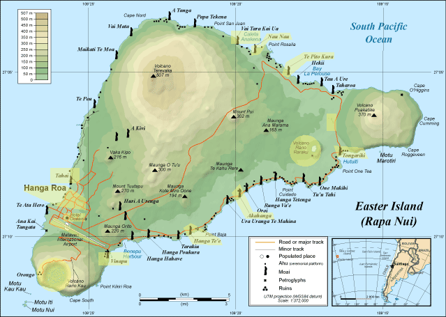 Map of Easter Island